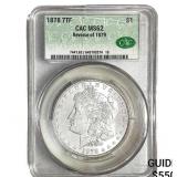 1878 Rev. 1879 Morgan Silver Dollar CAC MS62