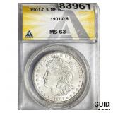 1901-O Morgan Silver Dollar ANACS MS63