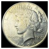 1924-S Silver Peace Dollar CLOSELY UNCIRCULATED