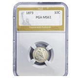 1873 Seated Liberty Dime PGA MS61