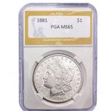 1881 Morgan Silver Dollar PGA MS65
