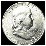 1949 Franklin Silver Half Dollar CLOSELY UNCIRCULA