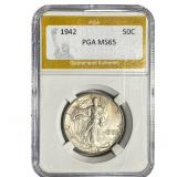1942 Walking Liberty Half Dollar PGA MS65