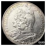 1901-A Prussia Silver 2 Mark UNCIRCULATED