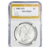 1882-O/S Morgan Silver Dollar PGA MS64