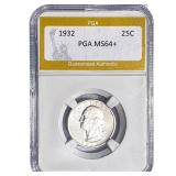1932 Washington Silver Quarter PGA MS64+