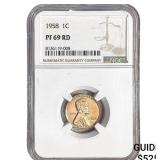 1958 Wheat Cent NGC PF69 RD