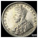 1919 India-British Silver 1/2 Rupee UNCIRCULATED