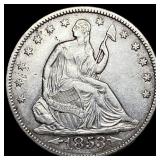 1853 Arrows Seated Liberty Half Dollar NEARLY UNCI