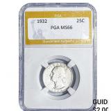 1932 Washington Silver Quarter PGA MS66