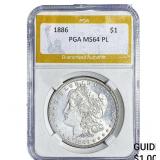 1886 Morgan Silver Dollar PGA MS64 PL