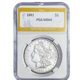 1891 Morgan Silver Dollar PGA MS64
