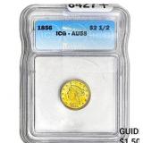 1856 $2.50 Gold Quarter Eagle ICG AU58