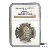 1834 Capped Bust Half Dollar NGC MS66 PL Sm Date