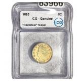 1883 Liberty Victory Nickel ICG Genuine Racketeer