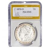 1879-CC Morgan Silver Dollar PGA XF45