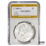 1881-S Morgan Silver Dollar PGA MS64+