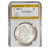 1885-O Morgan Silver Dollar PGA MS66