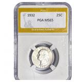 1932 Washington Silver Quarter PGA MS65