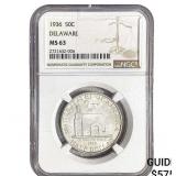 1936 Delaware Half Dollar NGC MS63