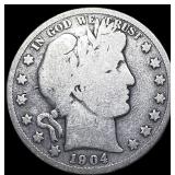 1904-S Silver Barber Half Dollar NICELY CIRCULATED