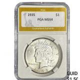 1935 Silver Peace Dollar PGA MS64