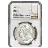 1883 Morgan Silver Dollar NGC MS65