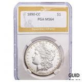 1890-CC Morgan Silver Dollar PGA MS64