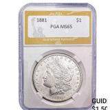 1881 Morgan Silver Dollar PGA MS65