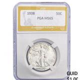 1938 Walking Liberty Half Dollar PGA MS65