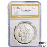 1885-S Morgan Silver Dollar PGA MS64+
