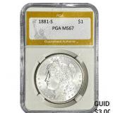 1881-S Morgan Silver Dollar PGA MS67