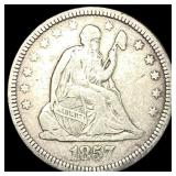 1857 Seated Liberty Silver Quarter LIGHTLY CIRCULA