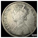 1875 India-British Silver Rupee CLOSELY UNCIRCULAT