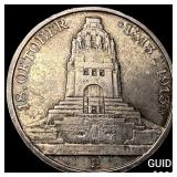 1913-E Prussia Silver 3 Mark UNCIRCULATED