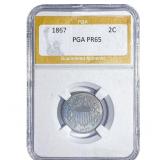 1867 Two Cent Piece PGA PR65