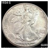 1934-S Walking Liberty Half Dollar CHOICE BU