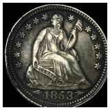 1853 Arrows Seated Liberty Half Dime CLOSELY UNCIR