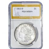 1921-D Morgan Silver Dollar PGA MS64+