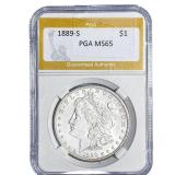 1889-S Morgan Silver Dollar PGA MS65