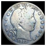 1913 Barber Half Dollar NICELY CIRCULATED