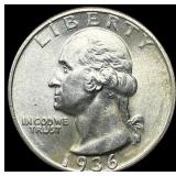 1936 Silver Washington Quarter UNCIRCULATED
