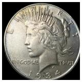 1934 Peace Silver Dollar CLOSELY UNCIRCULATED