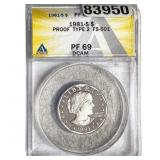 1981-S ANACS PF69 Sunsan B. Anthony Dollar TY 2