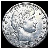 1913 Barber Silver Quarter CLOSELY UNCIRCULATED