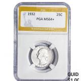 1932 Washington Silver Quarter PGA MS64+
