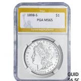 1898-S Morgan Silver Dollar PGA MS65