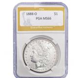 1888-O Morgan Silver Dollar PGA MS66