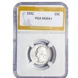 1932 Washington Silver Quarter PGA MS64+