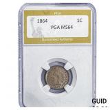 1864 Indian Head Cent PGA MS64